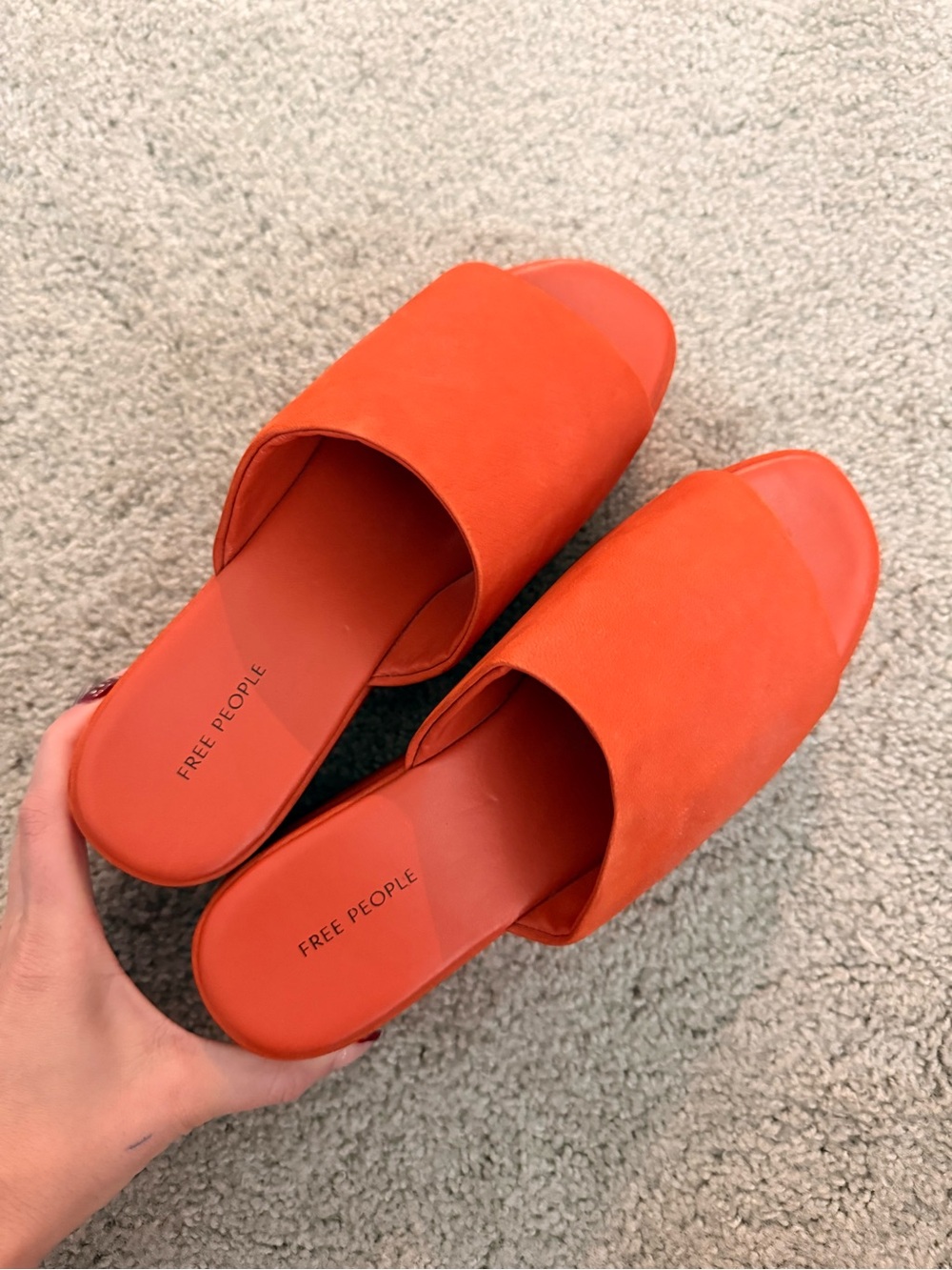 NEVER WORN- Free People Orange Platform Wedge